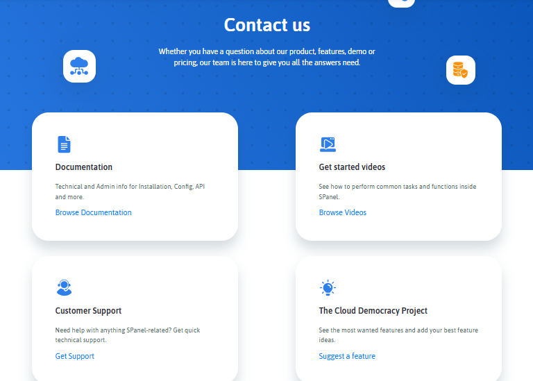 Customer Support SPanel